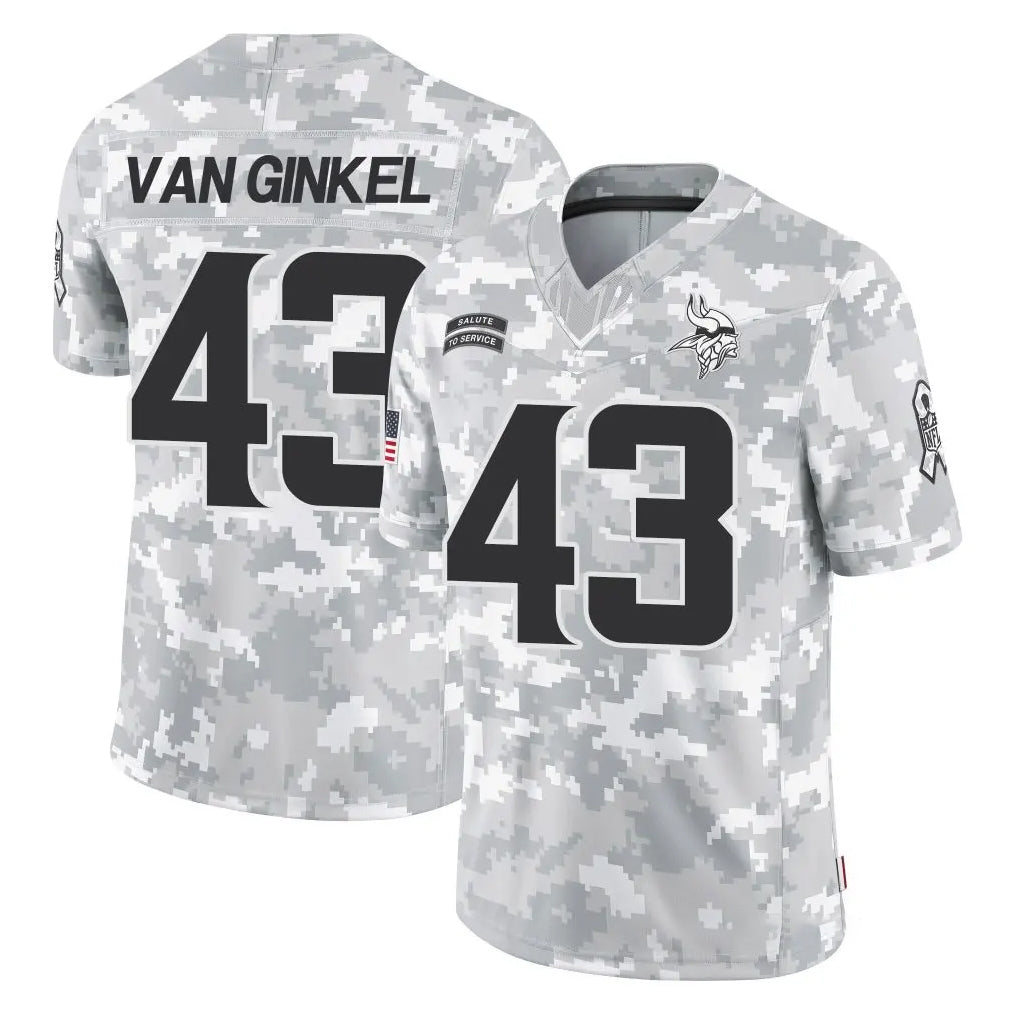 M.Vikings #43 Andrew Van Ginkel Player Arctic Camo Salute To Service Limited Game Ldoa Stitched Jerseys