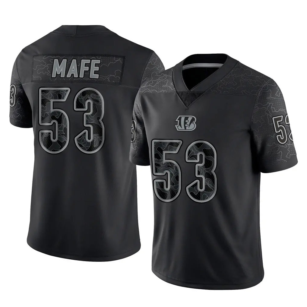 C.Bengals #53 Boye Mafe Player Black Reflective Limited Game Ldoa Stitched Jerseys