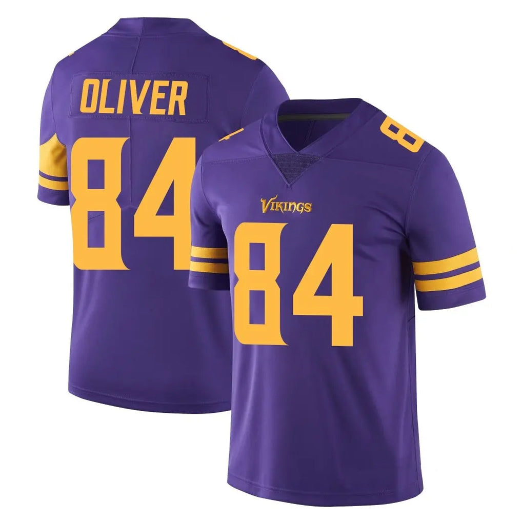 M.Vikings #84 Josh Oliver Player Purple Limited Color Rush Home Game Ldoa Stitched Jerseys