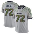 S.Seahawks #72 Abraham Lucas Player Grey Limited 2025 Rivalries Collection Home Game Ldoa Stitched Jerseys