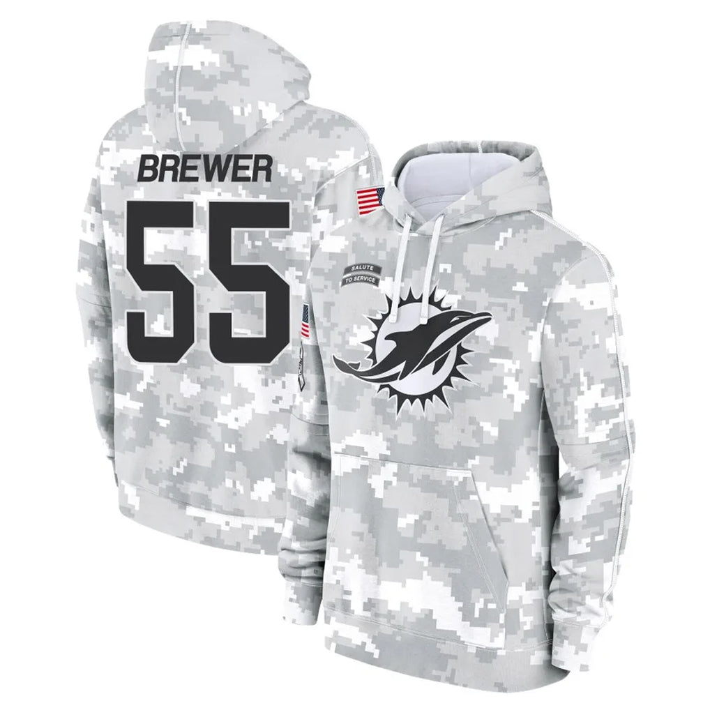 M.Dolphins #55 Aaron Brewer Player Arctic Camo Salute to Service Hoodies Limited Game Ldoa Stitched Jerseys