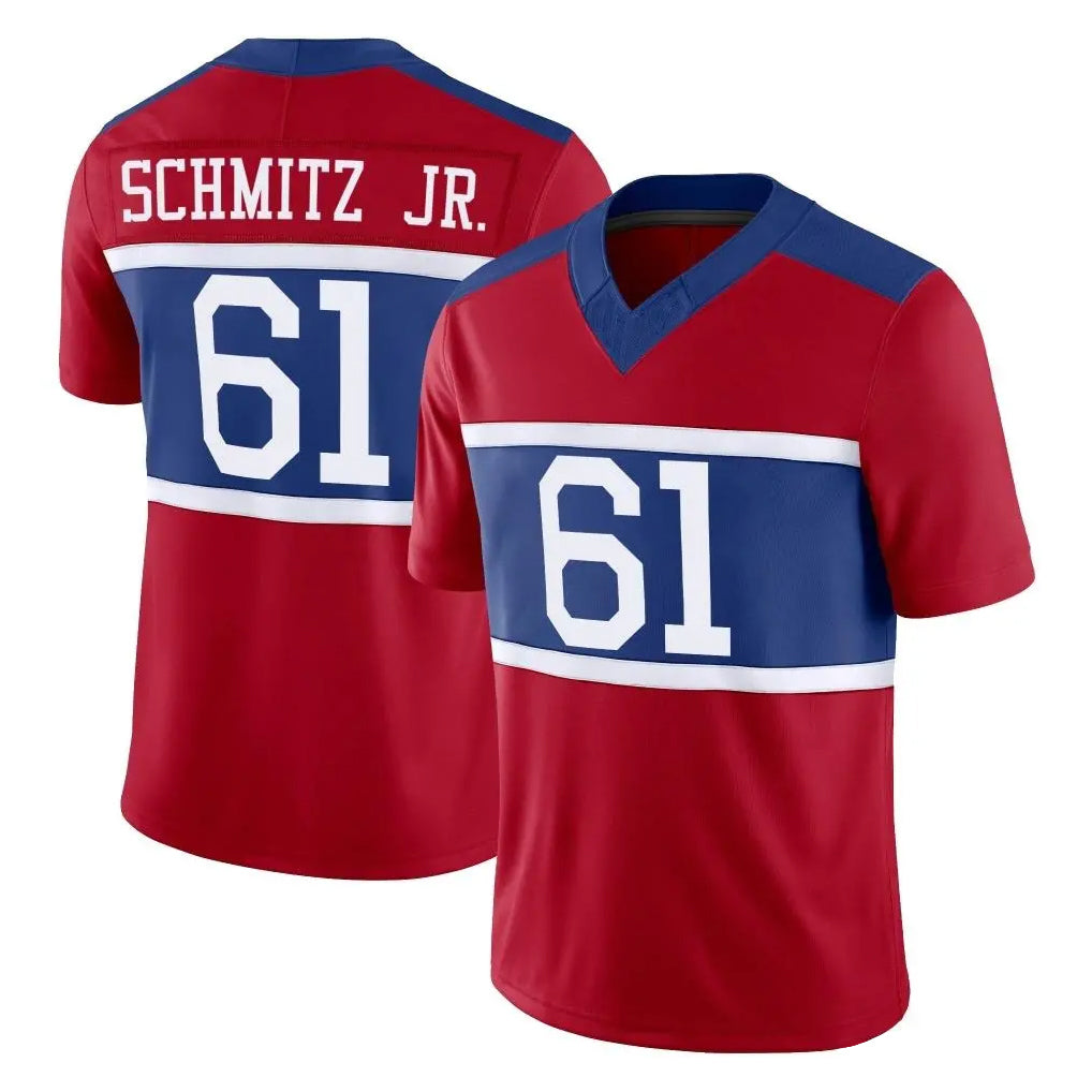 NY.Giants #61 John Michael Schmitz Jr. Player Red Century Vapor F.U.S.E. Home Game Ldoa Stitched Jerseys