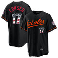 B.Orioles #17 Colton Cowser Player Black USA 250 Fourth of July Home Game Ldoa Stitched Jerseys