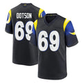 LA.Rams #69 Kevin Dotson Player Black Midnight Rivalries Collection Home Game Ldoa Stitched Jerseys
