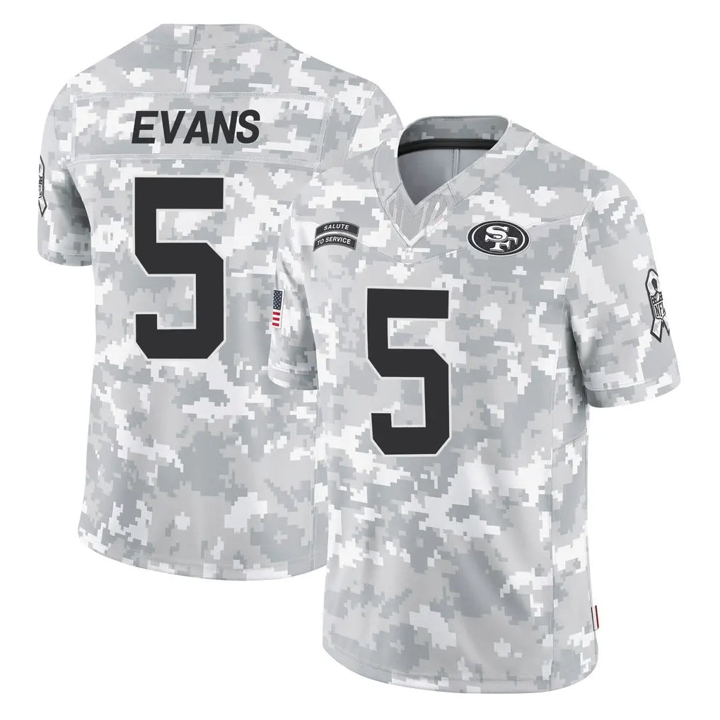 SF.49ers #5 Mike Evans Player Arctic Camo Limited Salute To Service Home Game Ldoa Stitched Jerseys