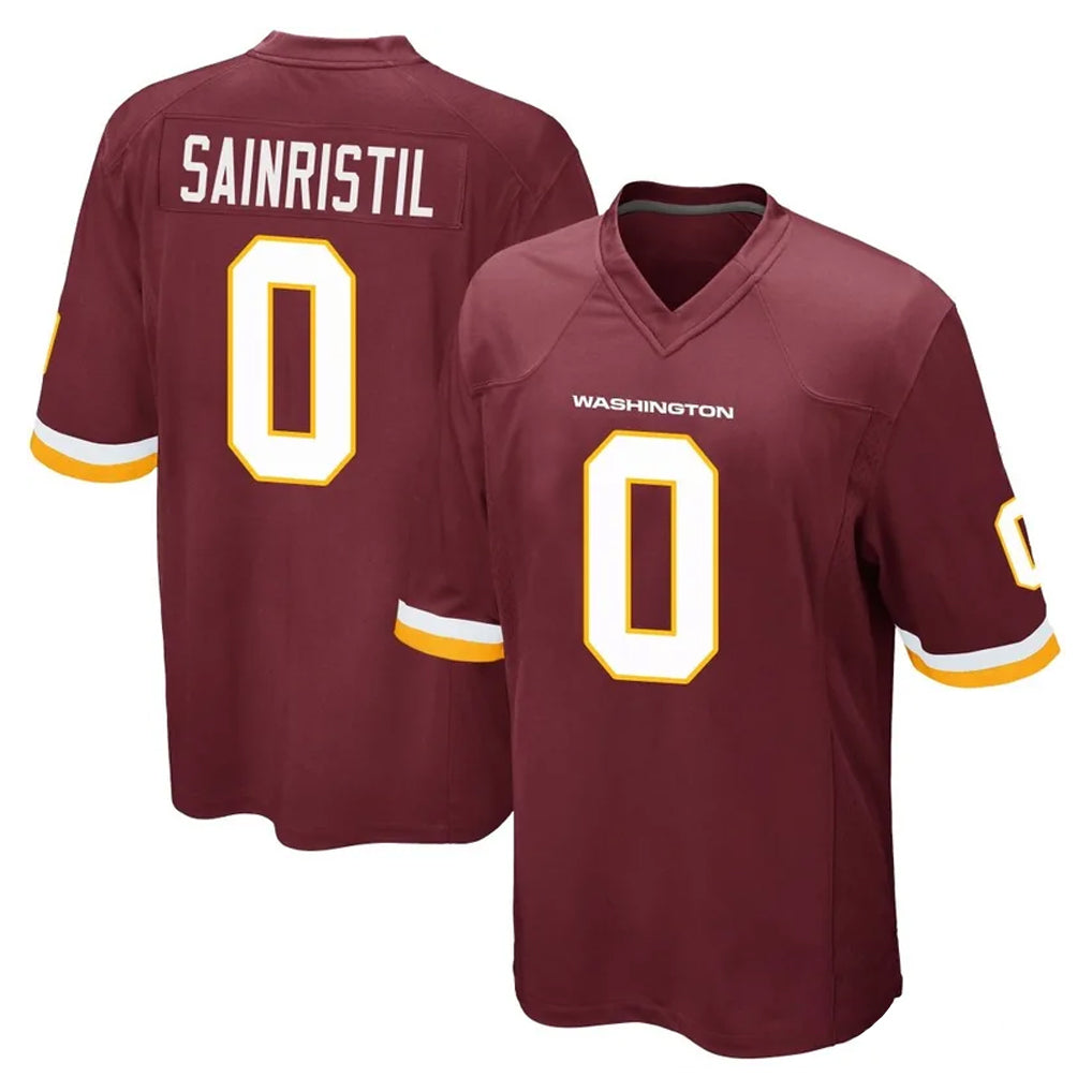 W.Commanders #0 Mike Sainristil Player Burgundy Team Color Home Game Ldoa Stitched Jerseys