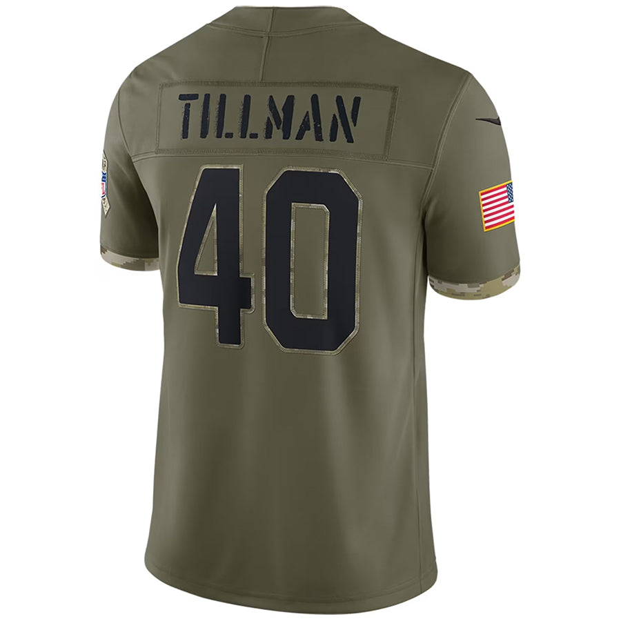 A.Cardinals #40 Pat Tillman Player Olive Salute to Service Limited Ldoa Stitched Jerseys