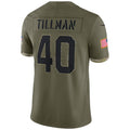 A.Cardinals #40 Pat Tillman Player Olive Salute to Service Limited Ldoa Stitched Jerseys