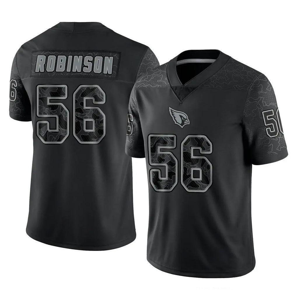 A.Cardinals #56 Darius Robinson Player Black RFLCTV Limited Home Game Ldoa Stitched Jerseys