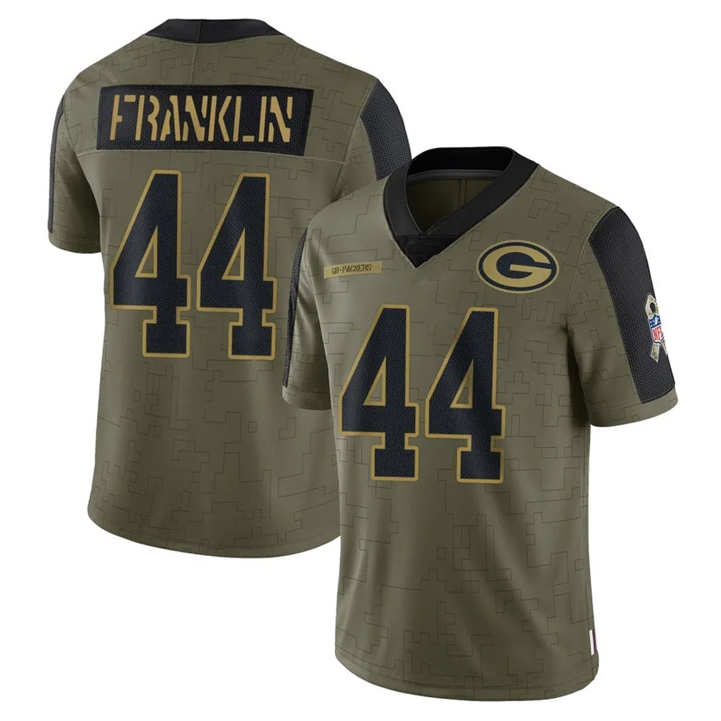 GB.Packers #44 Zaire Franklin Player Olive Salute To Service Limited Game Ldoa Stitched Jerseys