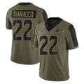 S.Seahawks #22 Rashid Shaheed Player Olive Salute To Service Limited Game Ldoa Stitched Jerseys