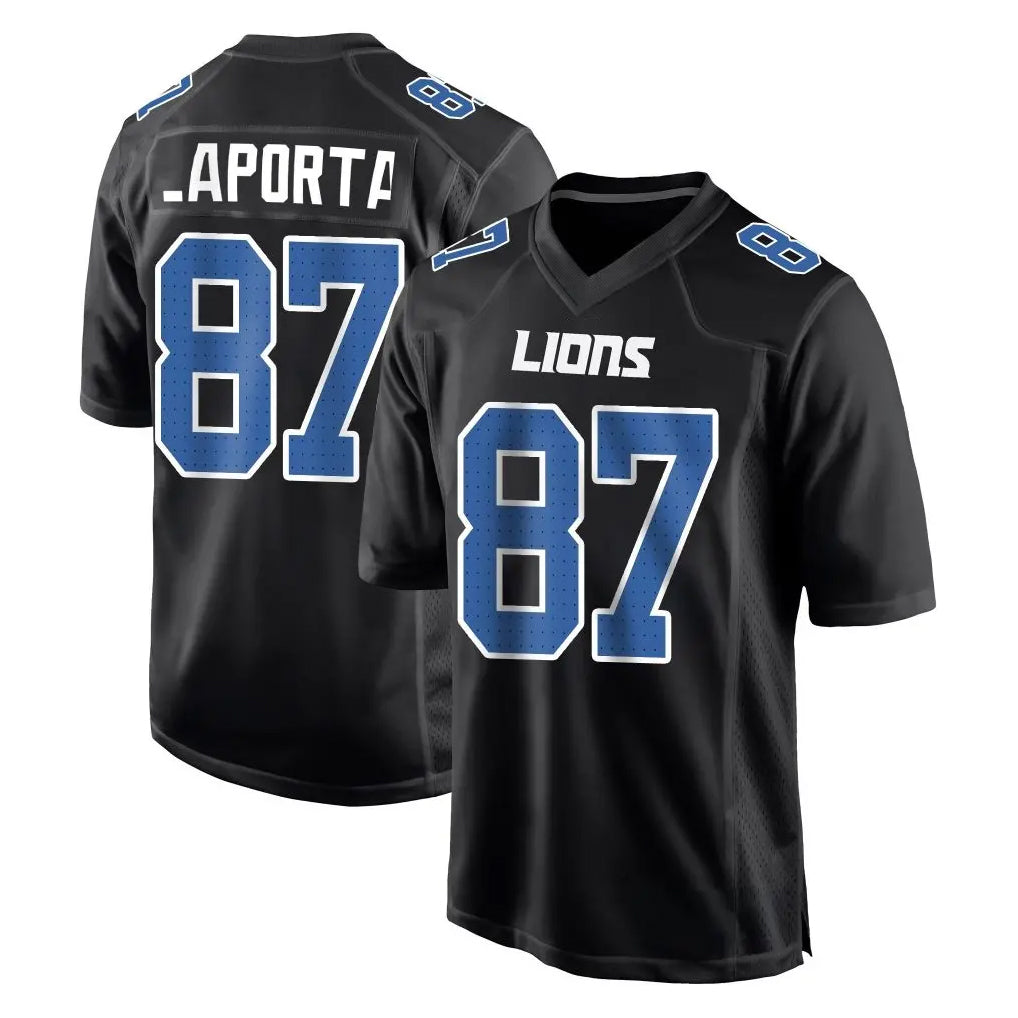 D.Lions #87 Sam LaPorta Player Black Fashion Home Game Ldoa Stitched Jerseys