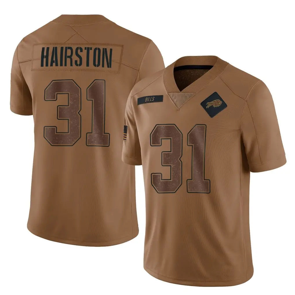 B.Bills #31 Maxwell Hairston Player Brown Salute To Service Limited Ldoa Stitched Jerseys