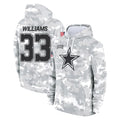 D.Cowboys #33 Javonte Williams Player Arctic Camo Salute to Service Hoodies Limited Game Ldoa Stitched Jerseys