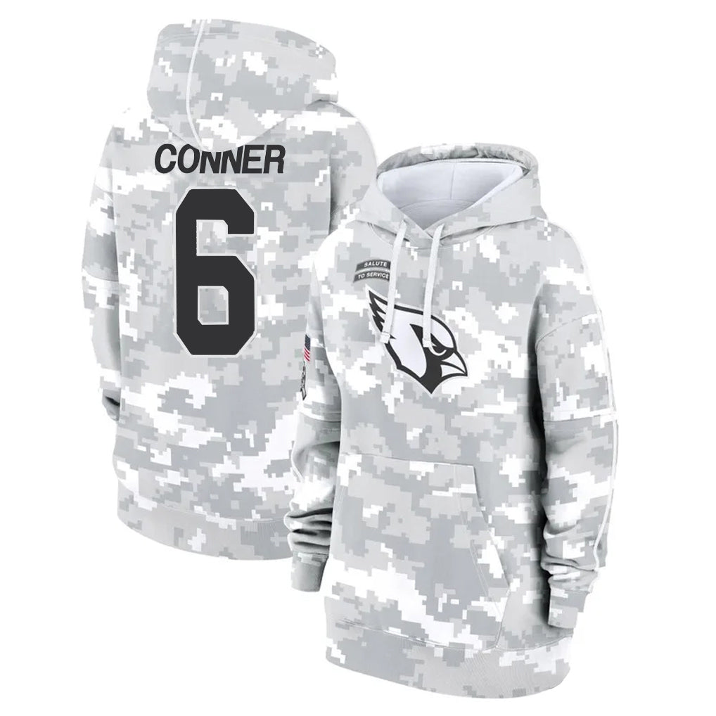 A.Cardinals #6 James Conner Player Camo Salute to Service Hoodies Ldoa Stitched Jerseys