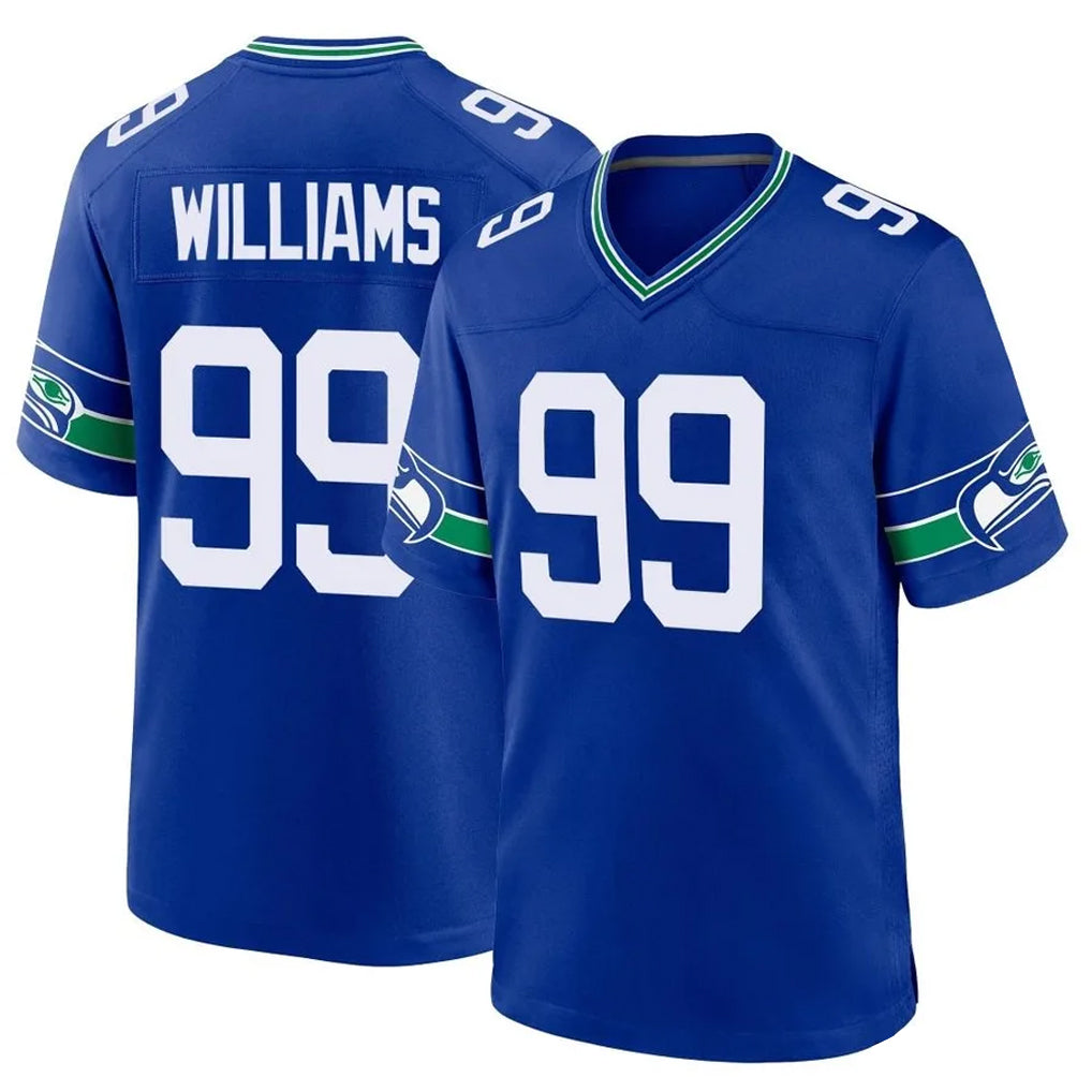 S.Seahawks #99 Leonard Williams Player Royal Throwback Home Game Ldoa Stitched Jerseys