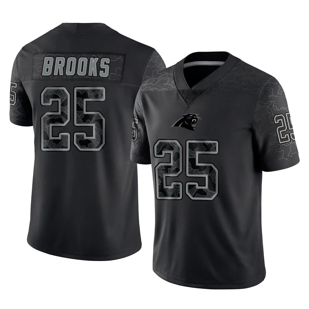 C.Panthers #25 Jonathon Brooks Player Black Limited Reflective Game Ldoa Stitched Jerseys