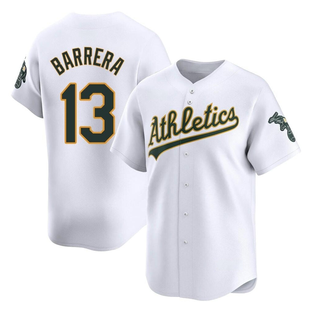 Athletics #13 Luis Barrera Player White Limited Home Game Ldoa Stitched Jerseys