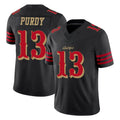 SF.49ers #13 Brock Purdy Player Black Limited Rivalries Collection Home Game Ldoa Stitched Jerseys
