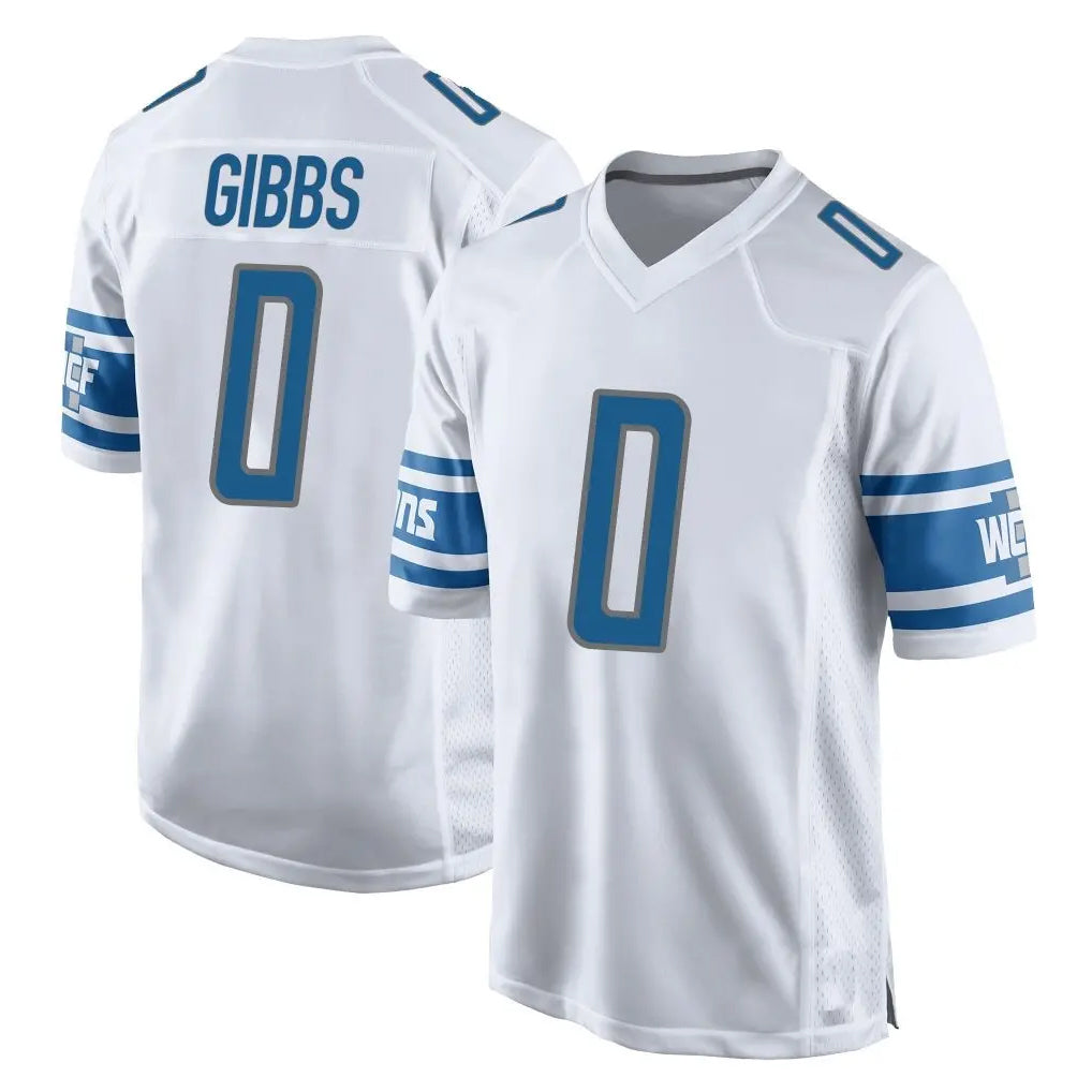 D.Lions #0 Jahmyr Gibbs Player White Home Game Ldoa Stitched Jerseys