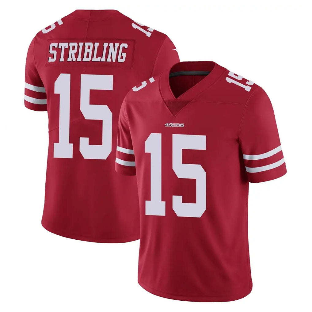 SF.49ers #15 De'Zhaun Stribling Player Red Limited Vapor Untouchable Home Game Ldoa Stitched Jerseys