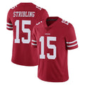 SF.49ers #15 De'Zhaun Stribling Player Red Limited Vapor Untouchable Home Game Ldoa Stitched Jerseys