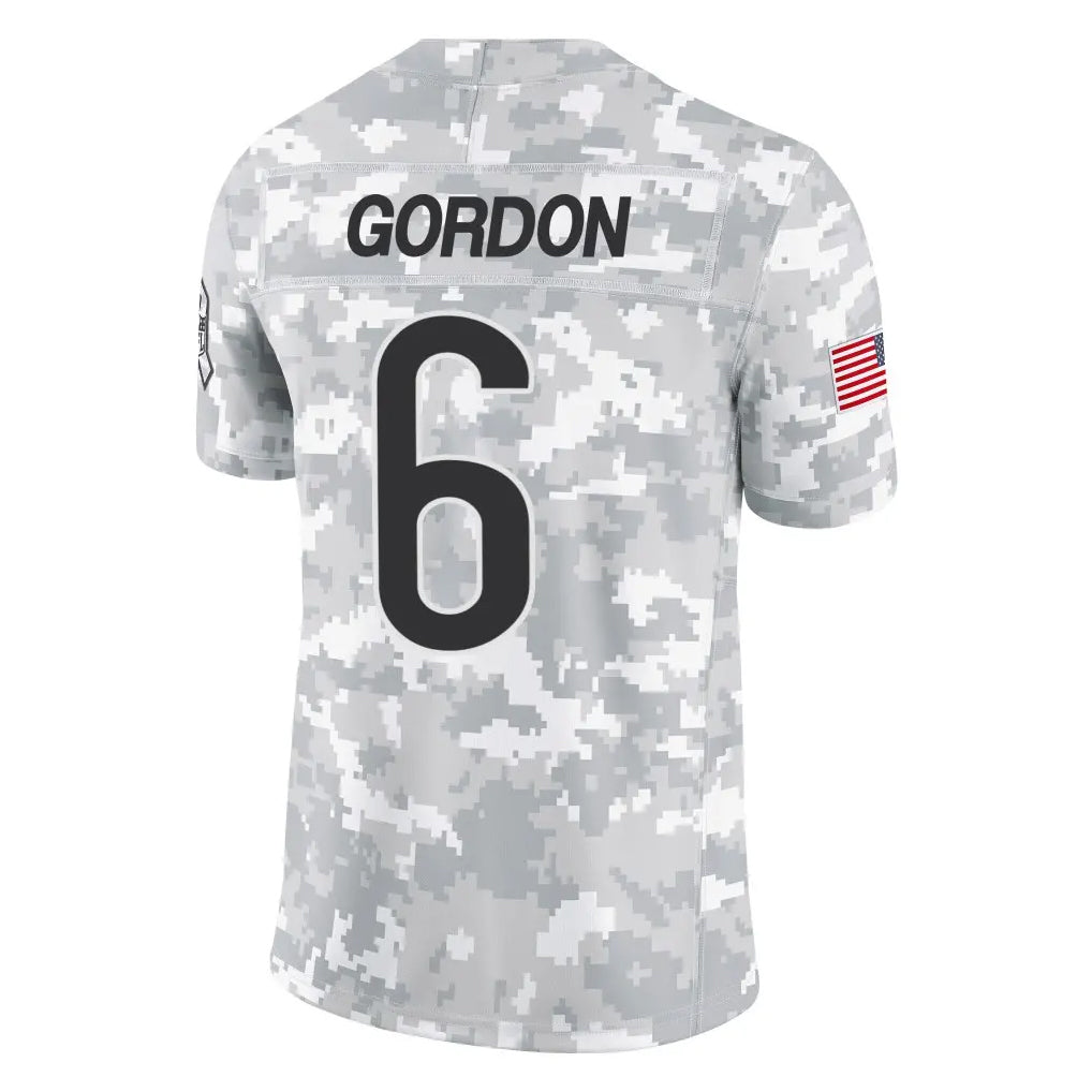 C.Bears #6 Kyler Gordon Player Arctic Camo Salute to Service Limited Ldoa Stitched Jerseys