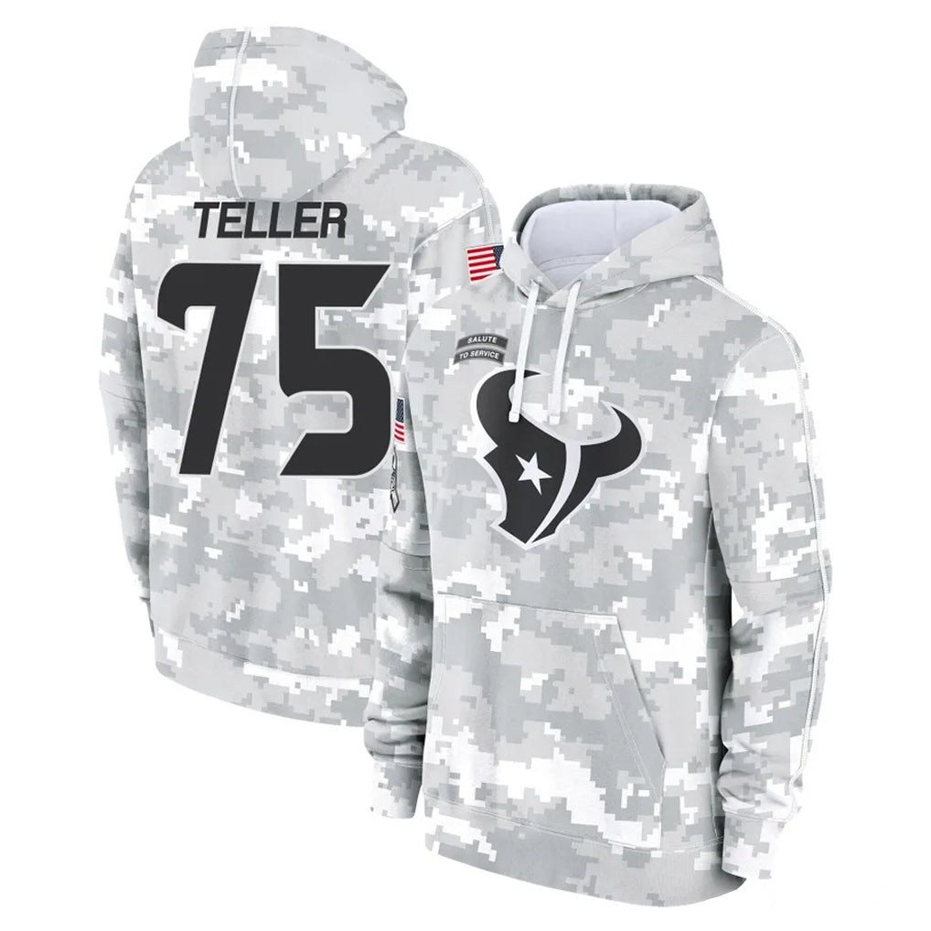 H.Texans #75 Wyatt Teller Player Arctic Camo Salute to Service Hoodies Limited Game Ldoa Stitched Jerseys