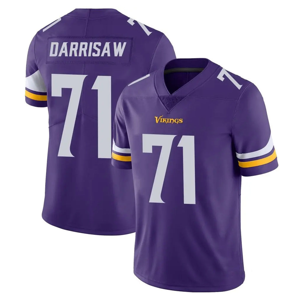 M.Vikings #71 Christian Darrisaw Player Purple Limited Vapor Untouchable Home Game Ldoa Stitched Jerseys