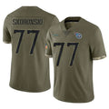 T.Titans #77 Peter Skoronski Player Olive Limited Salute to Service Home Game Ldoa Stitched Jerseys