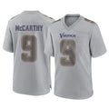 M.Vikings #9 J.J. McCarthy Player Gray Atmosphere Fashion Home Game Ldoa Stitched Jerseys