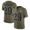 LA.Rams #29 Eric Dickerson Player Olive Salute To Service Limited Ldoa Stitched Jerseys