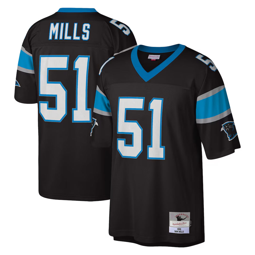 C.Panthers #51 Sam Mills Player Black Mitchell & Ness Legacy Replica Ldoa Stitched Jerseys