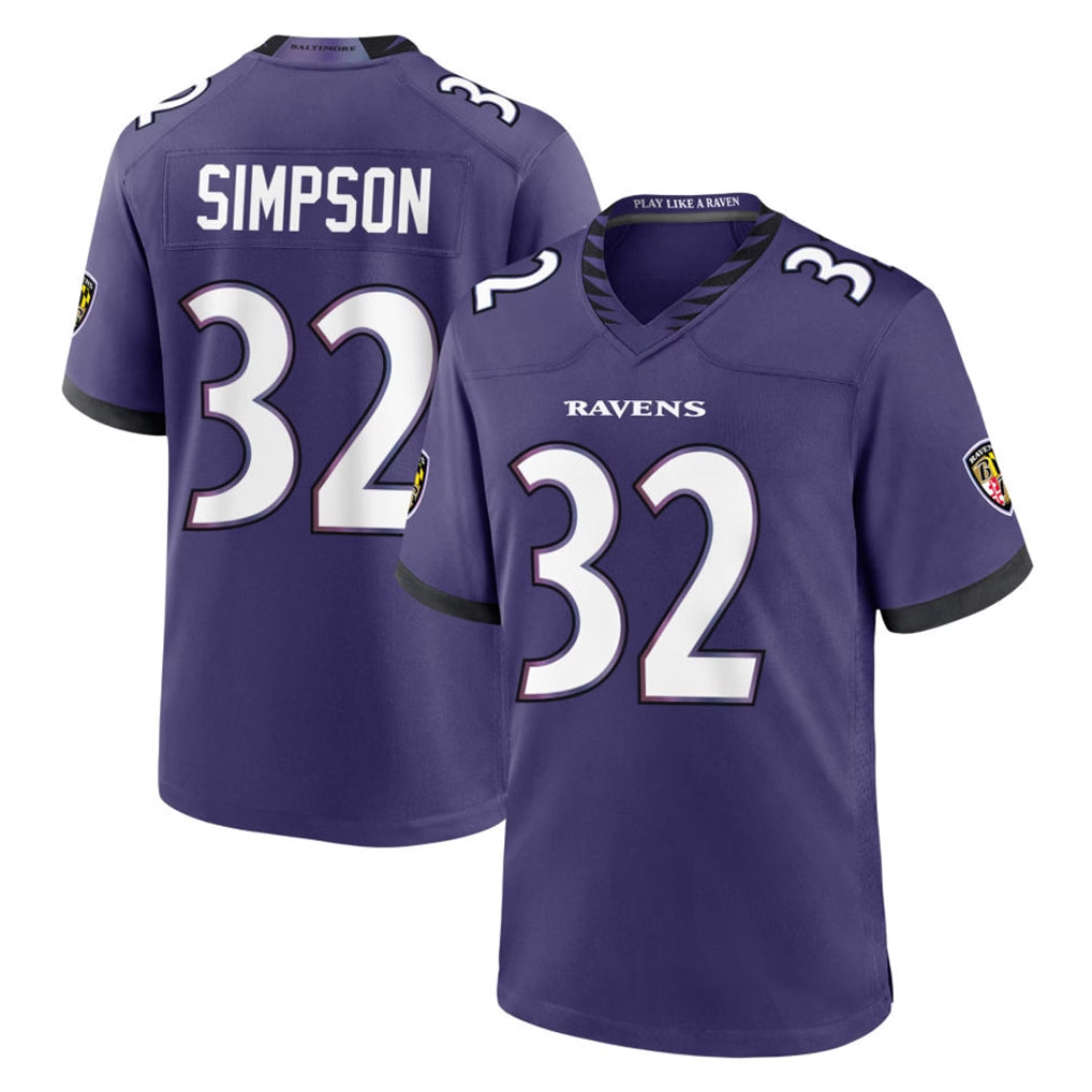B.Ravens #32 Trenton Simpson Player Purple Limited Home Game Ldoa Stitched Jerseys