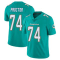 M.Dolphins #74 Kadyn Proctor Player Aqua Limited Vapor Untouchable Home Game Ldoa Stitched Jerseys
