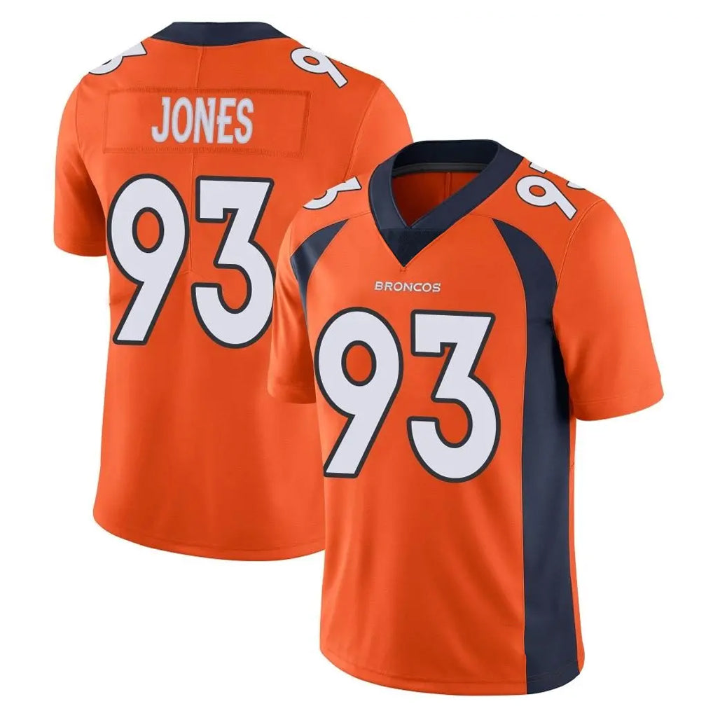 D.Broncos #93 D.J. Jones Player Orange Color Vapor Untouchable Limited Game Ldoa Stitched Jerseys