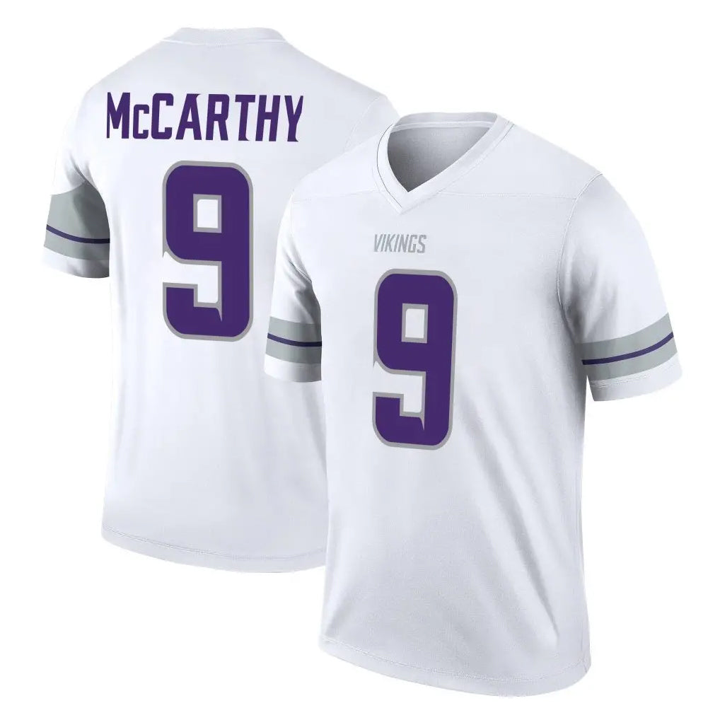M.Vikings #9 J.J. McCarthy Player White Alternate Legend Home Game Ldoa Stitched Jerseys