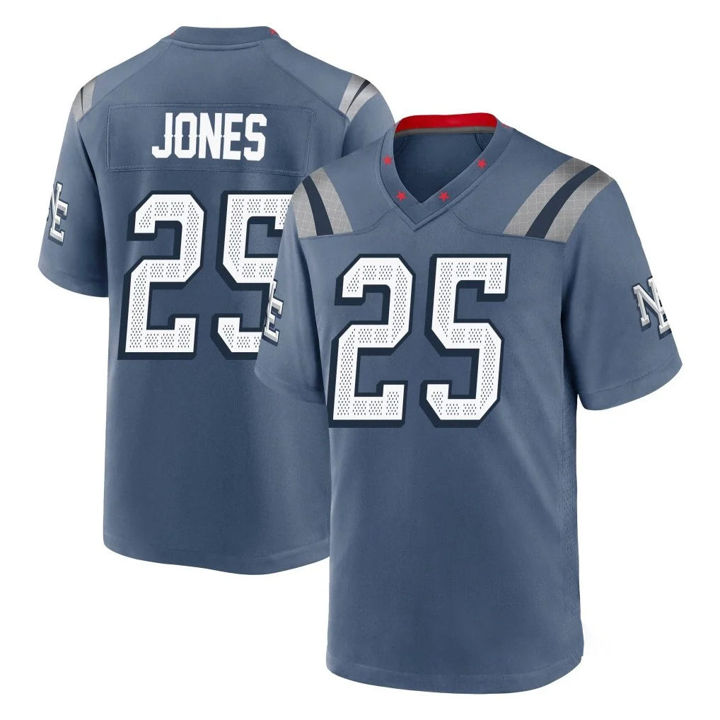 NE.Patriots #25 Marcus Jones Player Blue Rivalries Collection Home Game Ldoa Stitched Jerseys