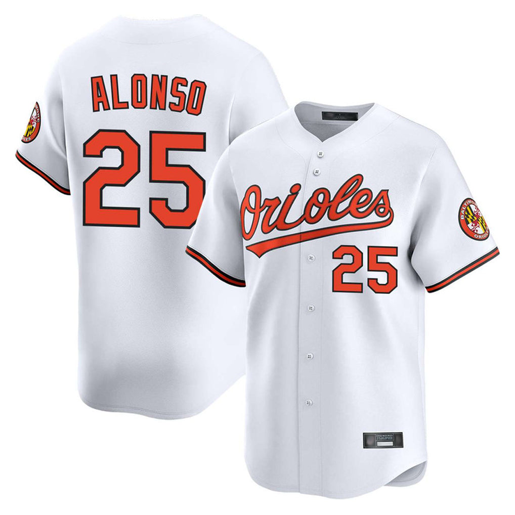 B.Orioles #25 Pete Alonso Player White Limited Home Game Ldoa Stitched Jerseys