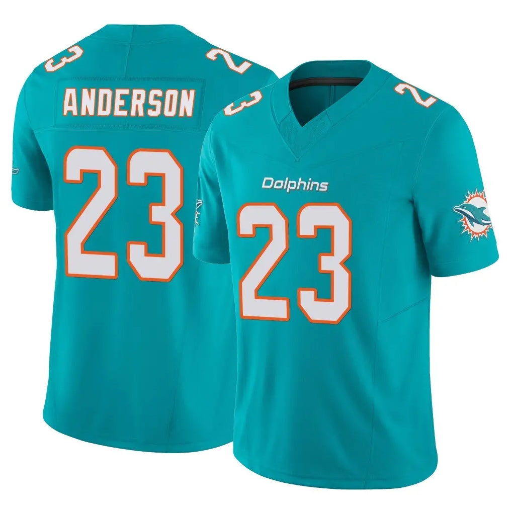 M.Dolphins #23 Zayne Anderson Player Aqua Limited Vapor F.U.S.E. Home Game Ldoa Stitched Jerseys