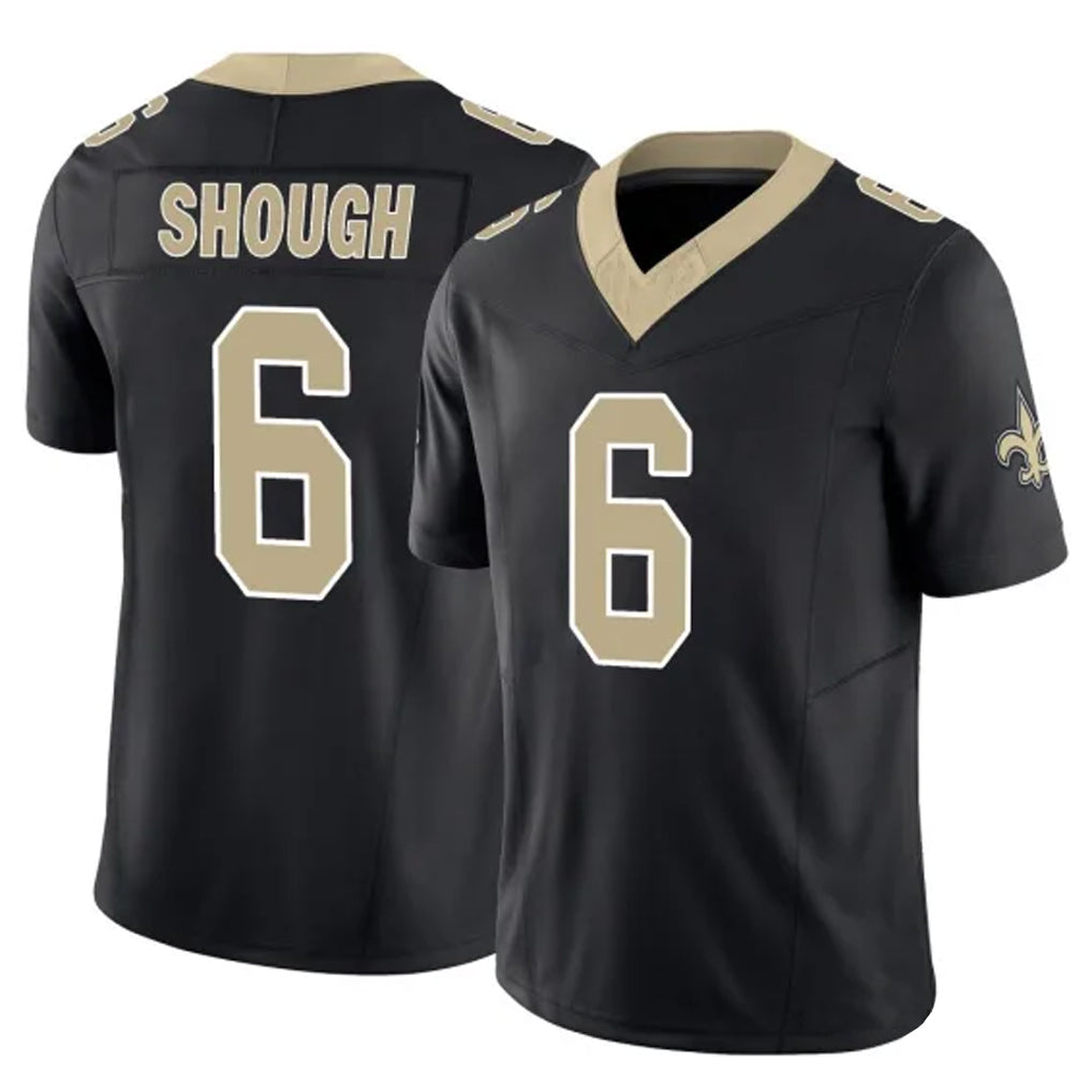NO.Saints #6 Tyler Shough Player Black Limited Vapor F.U.S.E. Home Game Ldoa Stitched Jerseys