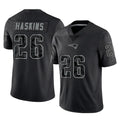 NE.Patriots #26 Hassan Haskins Player Black Reflective LImited Home Game Ldoa Stitched Jerseys