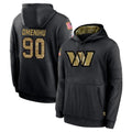 W.Commanders #90 Charles Omenihu Player Black Salute to Service Performance Pullover Hoodies Home Game Ldoa Stitched Jerseys