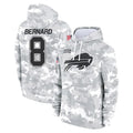 B.Bills #8 Terrel Bernard Player Arctic Camo Salute to Service Hoodies Ldoa Stitched Jerseys