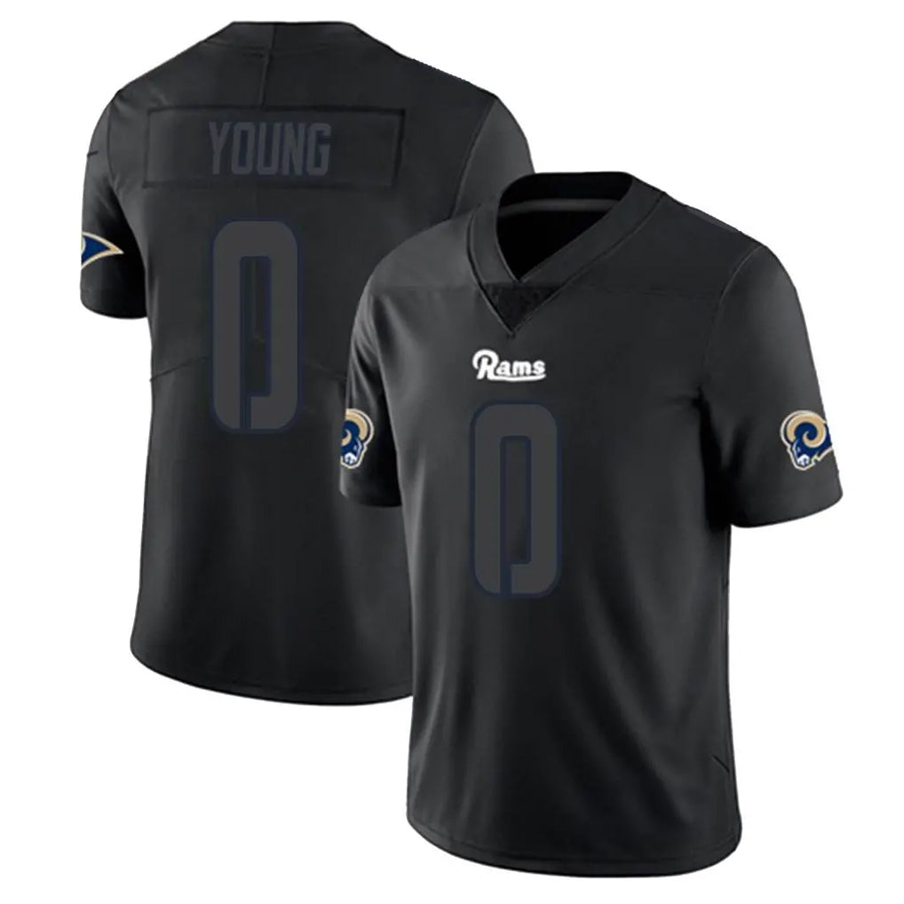 LA.Rams #0 Byron Young Player Black Impact Limited Home Game Ldoa Stitched Jerseys