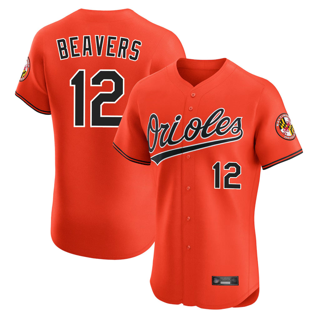 B.Orioles #12 Dylan Beavers Player Orange Limited Elite Home Game Ldoa Stitched Jerseys