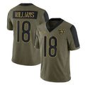 C.Bears #18 Caleb Williams Player Olive Salute to Service Limited Ldoa Stitched Jerseys