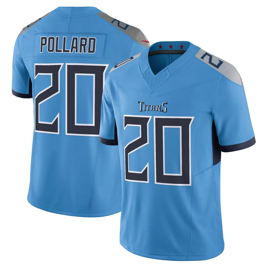 T.Titans #20 Tony Pollard Player Light Blue Vapor F.U.S.E. Limited Home Game Ldoa Stitched Jerseys
