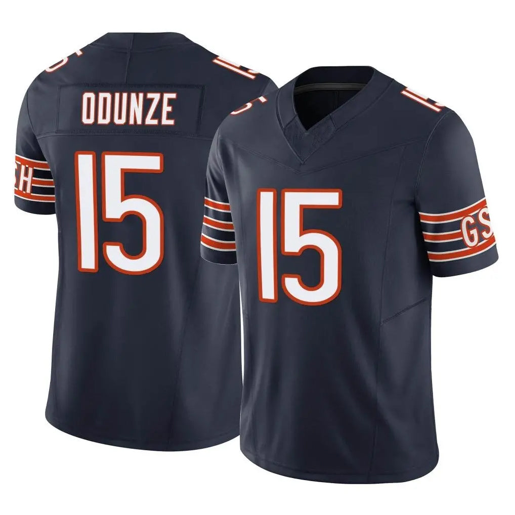 C.Bears #15 Rome Odunze Player Navy Vapor F.U.S.E. Limited Home Game Ldoa Stitched Jerseys