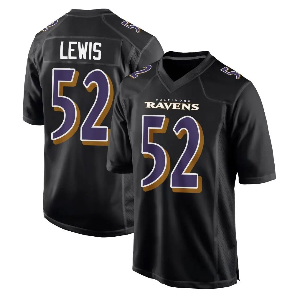 B.Ravens #52 Ray Lewis Player Black Carbon Fashion Home Ldoa Stitched Jerseys